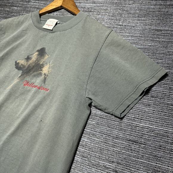 Yellowstone National Park Vintage T Shirt Adult S Green Bear - Picture 7 of 14